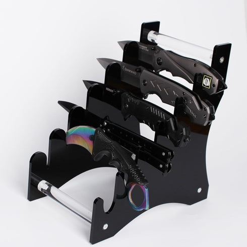Knife Display Stand Knife Stand Display Knife Storage Holder Acrylic Knife Display Stand Organizer Holder Knife Storage 6 Knives(Black)...