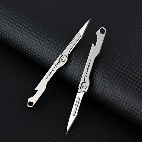 Titanium Alloy Keychain Utility Knife, Small Folding Pocket Knife for Women Men with Extra 10PCS #11 Blades...