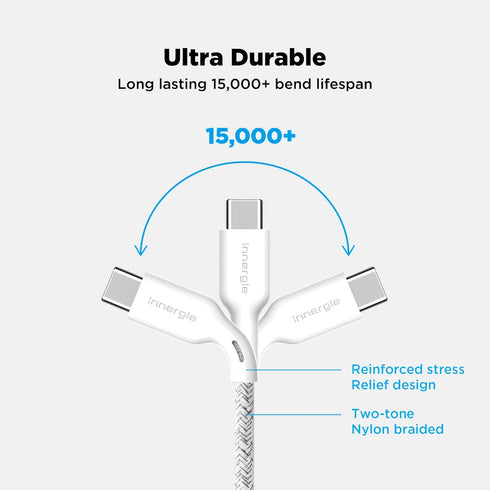 Innergie USB C to Lightning Cable (5.9ft, 1.8m) Apple Mfi Certified - 3A Fast Charging Cable 480Mbps Data Transfer, Design for iPhone/iPad/AirPods...