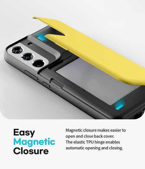 GOOSPERY Magnetic Door Bumper Compatible with Galaxy S22 Plus Case, Card Holder Wallet Easy Magnet Auto Closing Protective Dual Layer Sturdy Phone...