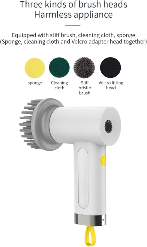 Electric Spin Scrubber with Dual Speed,3000mAh,IPX6 Waterproof,Cordless Power Cleaning Brush with 3 Heads,Perfect for Cleaning Bathroom,Tile,Cars,...