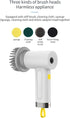 Electric Spin Scrubber with Dual Speed,3000mAh,IPX6 Waterproof,Cordless Power Cleaning Brush with 3 Heads,Perfect for Cleaning Bathroom,Tile,Cars,...