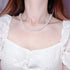 White 8mm Faux Hand Knotted Glass Imitation Pearls Necklace Earring Stainless steel Butterfly spiral buckle Jewelry 3 Set for Women and Men...