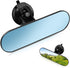 1 PC Car Interior Rearview Mirror, 8.66" x 2.55" Strong Adhesive Suction Cup HD Windshield Rear Flat Glass Mirror, Decorative Modification Accesso...