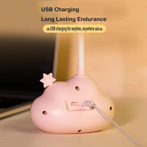 Cloud Desk Lamp, Cute Night Light, Portable LED Table Light, Foldable USB Rechargeable Reading Light (Blue)...