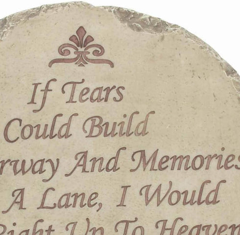 Spoontiques - Garden Décor - If Tears Could Build A Stairway Memorial Stepping Stone - Decorative Stone for Garden...