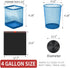 drawstring garbage bag,Capacity 4 gallons black drawstring garbage bag 17.7 * 19.6inch 15 pieces/roll 75 pieces in total PE material...