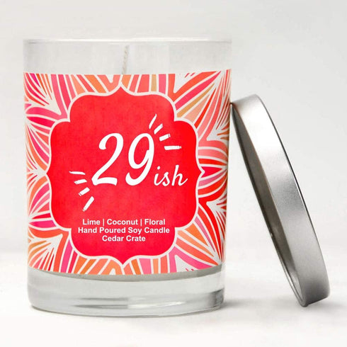 29ish | Lime, Coconut, Floral | Luxury Scented Soy Candles | 10 Oz. Jar Candle | Made in the USA | Decorative Aromatherapy | 30th Birthday Gifts F...