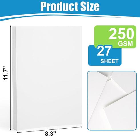 BigOtters 27 Sheets White Cardstock Paper, A4 Craft Card Stock Heavy Weight Card Stock Paper for Card Making Kids Art Crafts Scrapbooking 250gsm...