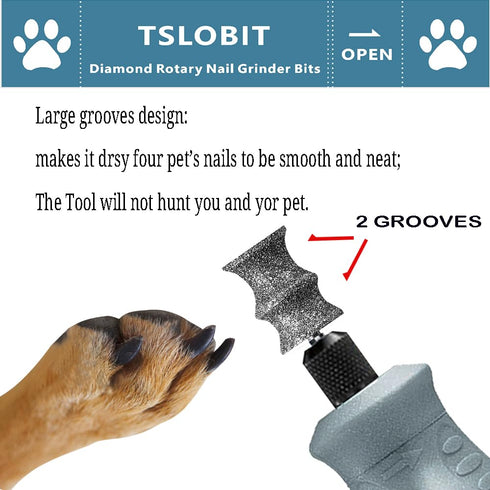 Diamond Dremel Dog Nail Grinder Attachment,1/8'' Pet Nail Grinder Wheel for Dremel Dog Nail Grinder, Diamond Rotory Bit for Dogs&Pets Nail Care,2-...