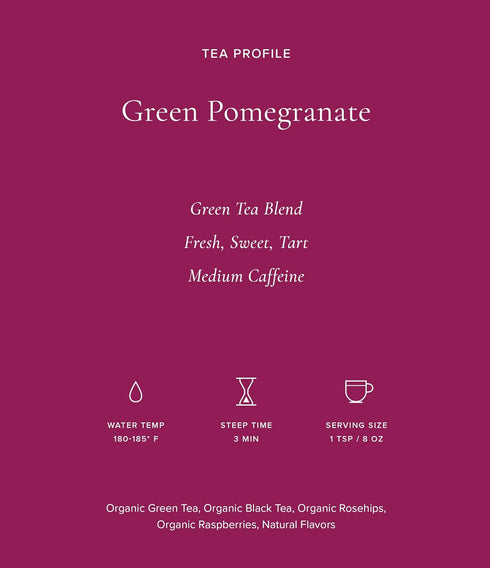 Art of Tea | Organic Green Pomegranate Tea| 50 Eco Friendly Pyramid Tea Bag Sachets...