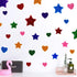 260 Pieces Colorful Glitter Foam Stickers Self Adhesive Stars Mini Heart Shapes Glitter Stickers, Kid's Arts Craft Supplies Greeting Cards Home De...