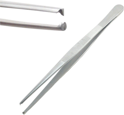 Dissecting Tissue Thumb Forceps Tweezers 6" (15.24 cm), Blunt 1x2 Rat Tooth Straight Stainless Steel...