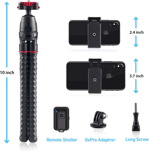 Phone Tripod LINKCOOL 360 Degree Rotation Flexible Tripod Travel Octopus Tripod for iPhone/Smartphone/Ipad/DSLR/Sports Action Camera, with Bluetoo...