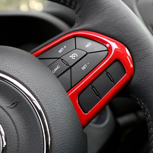 3PCS Steering Wheel Cover Trim Interior Accessories for Jeep Renegade 2015-2023 for Jeep Compass 2017-2020 (Red)...