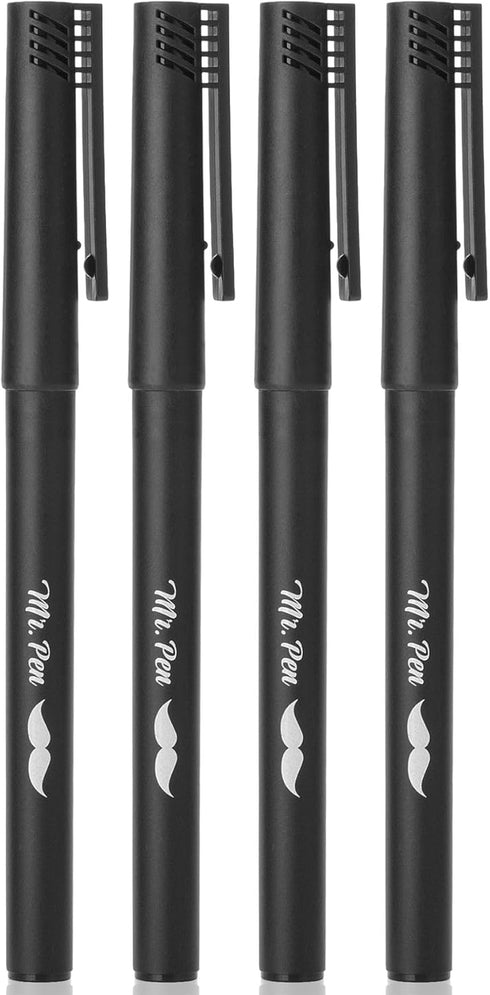 Mr. Pen- Black Fineliner Pens, 4 Pack, 0.5mm Fine Point Pens,Marker Pen for Transparent Sticky Notes, Fine Tip Markers, Fine Line Markers, Drawing...
