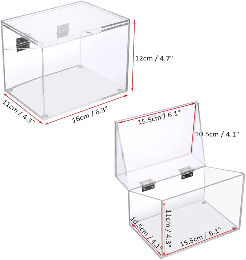 BTSKY Clear Acrylic 4 x 6 inch Index Card Box with Sign Lid - Index Card Holder Notecard Box Recipe Card Box Plastic Storage Organizer for Filling...