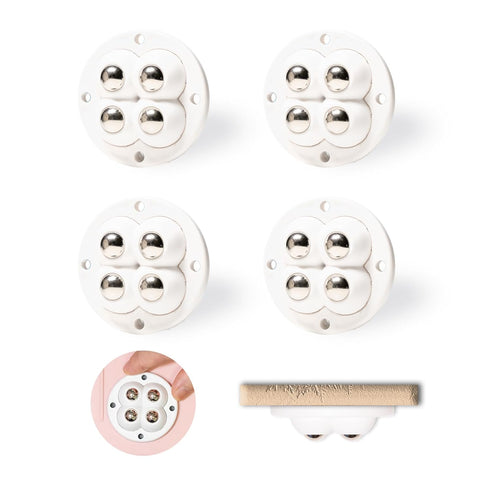 Self Adhesive Wheels 4pcs Mini Swivel Adhesive Caster Wheels Self-Adhesive Caster Sticky 360 Degree Rotary Stainless Steel Casters for Small Appli...