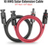 10 AWG Solar Extension Cable 5FT Black + 5FT Red, Ultra Solar Panel Wire Male to Female Tinned Copper Wire for Solar Panel, Automotive, RV, Boat, ...