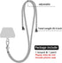 SS Phone Lanyard, Adjustable Detachable Neck Strap with Phone Patch Suitable for Any Cell Phone Smartphones - Grey...