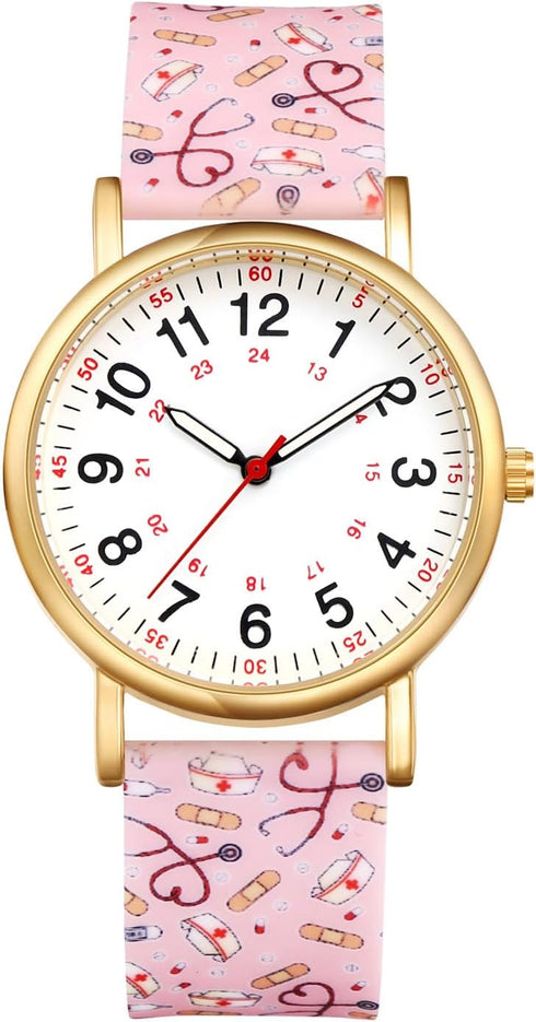 Avaner Nurse Silicone Wrist Watches: Silicone Band Easy Reader Pulsometer Scale Quartz Watches for Nurses Doctors Medical Professionals...