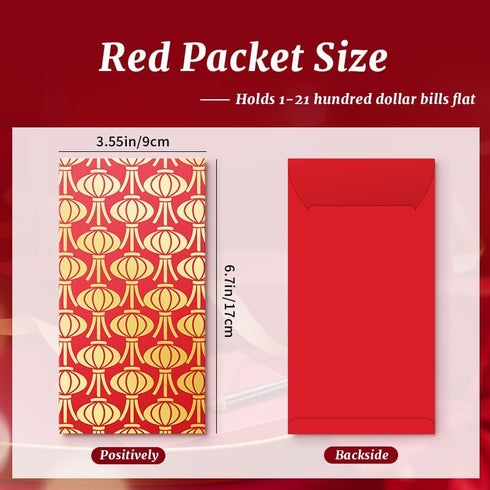 66 Pcs Chinese New Year Red Envelope 2024 Dragon,6 Styles of Red Envelopes Chinese New Year Dragon Red Packet,lucky Chinese Red Money Envelope Wed...