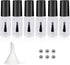 Empty Nail Polish Bottles with Round Brush 5ML, 6PCS Small Empty Glass Refillable Nail Polish Containers with Mixing Balls & Funnels (Matte Black)...