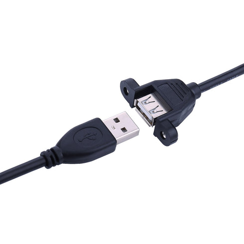 iGreely USB Extension Cable 2Pack 1Ft/30cm USB 2.0 Panel-Mount Type A Male to Type A Female Cable...