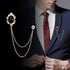 Huture 2 Packs Men's Gem Brooch Lapel Pin Badge Hanging Chains Collar Brooches Pin for Career Suit Tuxedo of Shirts Tie Hat Scarf for Boyfriend Fa...