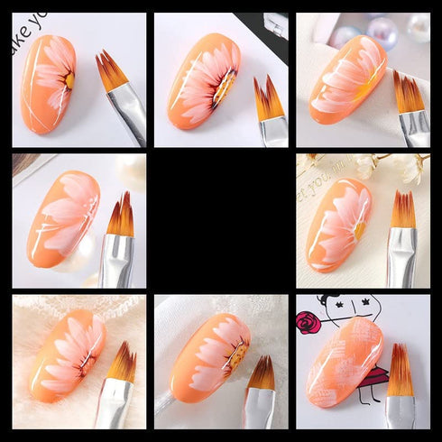 8 Pcs Nail Brush Pen Gradient Acrylic Painting Brush Set False Nail Art Tips UV Gel Flower Drawing Pen Manicure Nail Art Pen Tool (PINK)...