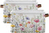 Herbal Wildflowers Storage Basket 1pc, Large Collapsible Toys Clothes Organizer, Durable Canvas Storage Bin with Handle for Shelves Closet Laundry...