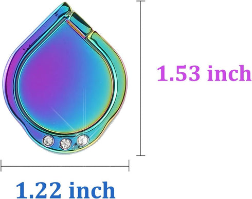 Rainbow Sparkle Cell Phone Ring Stand Holder,Glitter Bling Bling Rainbow Ring Grip Kickstand,360 Rotation Finger Ring for Almost All Phones,Pad...