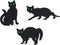 Pet Fit For Life Decorative Black Metal Cats for Outdoor Garden and Yard - Iron Silhouettes with Reflective Green Eyes - Set of 3 with Stakes and ...