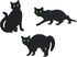 Pet Fit For Life Decorative Black Metal Cats for Outdoor Garden and Yard - Iron Silhouettes with Reflective Green Eyes - Set of 3 with Stakes and ...
