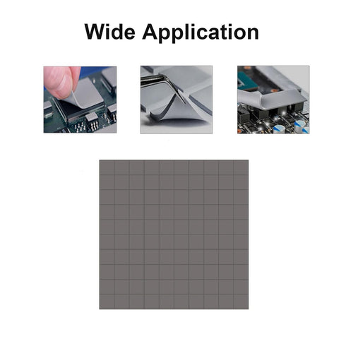4 Pieces Silicone Thermal Pad, 0.5mm 1mm 1.5mm 2mm Thickness 100x100mm Sliced into 100Pcs, Thermal Conductivity 3.0 W/mK, Heat Resistant for Lapto...
