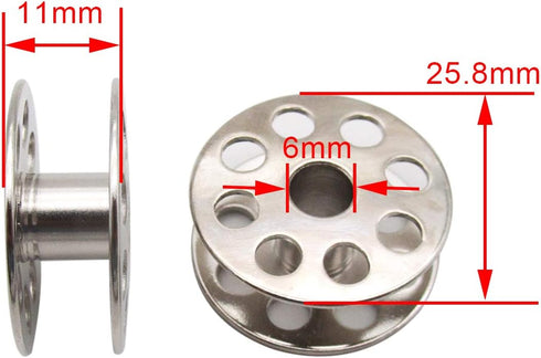 CKPSMS Brand - M Size Metal bobbins with Inner Hole Diameter just Short of 1/4inch(6mm) Compatible with/Replacement for CONSEW Brand 205RB,206RB J...