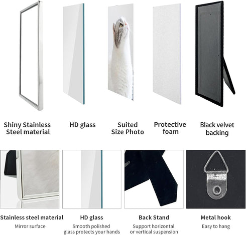 DECANIT 3.5x5 Picture Frame Metal, Thin Profile Photo Frame 3.5 by 5 Inch, Display for Wall or Tabletop,Silver...