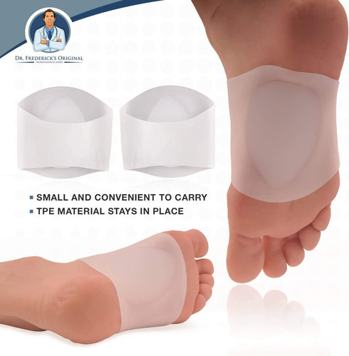 Dr. Frederick’s Original Arch Support Shoe Insert Gel Set - 2 Pieces - Soft Gel Sleeves for Plantar Fasciitis Support & Flat Foot Support - Pain R...