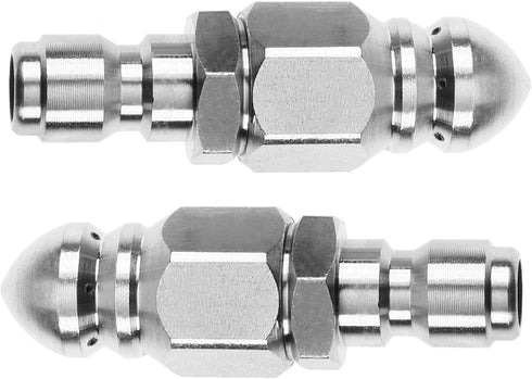 Sewer Jetter Nozzle for Pressure Washer, 2 Sets Pressure Washer Sewer Jetter Nozzle with Stainless Steel, 1/4'' Quick Connector 5000 PSI...