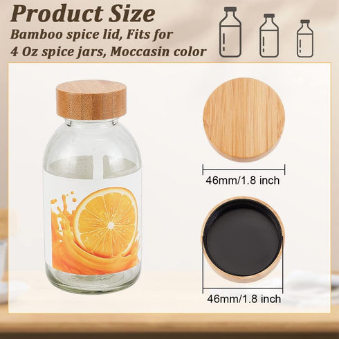 OLYCRAFT 15Pcs Wood Spice Jars Lids Bamboo Spice Lid Fits 4 Oz Square Spice Jars 39.5mm Diameter Wooden Lid Storage Canning Bamboo Spice Lid for S...