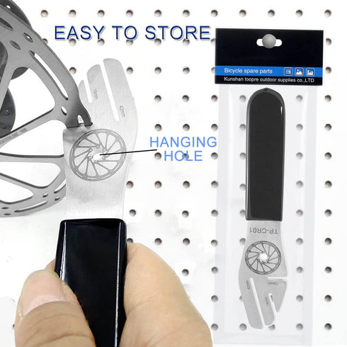 JONMON Bike Rotor Truing Fork, Bicycle Disc Alignment Wrench, 3 Slot Depths Adjustment Brake Disc Adjuster Flattening Correction Gap Regulator Rep...