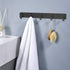 Wall Hooks Racks Stainless Steel Haning Row Hooks for Coat Hat Towel Purse Robes Mudroom Bathroom Entryway (Black, 2 Packs)...