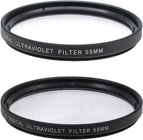 55mm and 58mm UV Filter for Nikon D3500, D5600, D3400 DSLR Camera with Nikon 18-55mm f/3.5-5.6G VR AF-P DX and Nikon 70-300mm f/4.5-6.3G ED...