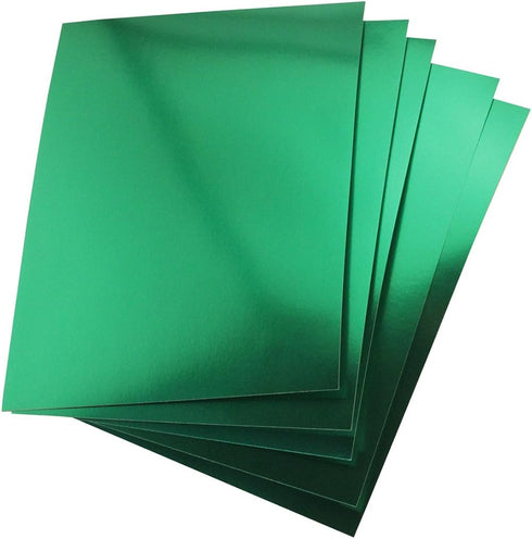 Hygloss Metallic Foil Board Stock Sheets Arts & Crafts, Classroom Activities & Card Making, 25 Pack, 8.5 x 11-Inch, Green, 8.5" x 11", 25 Count...