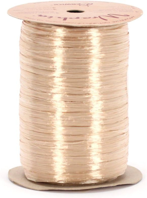 Berwick Offray Ivory White Pearlized Raffia Ribbon, 1/4'' Wide, 100 Yards...