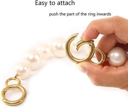 DIY Sturdy Large Imitation Pearl Bead Purse Handle Strap Bag Charms Handbag Chain Replacement Accessories Decoration...