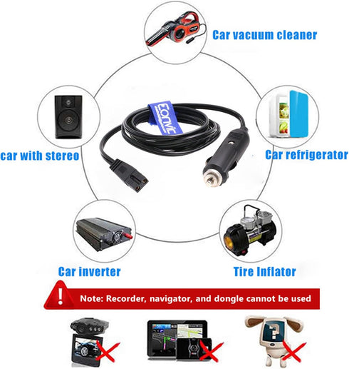 Eonvic 12V DC Cigarette Lighter Extension Cable,Mini Fridge Power Cord Car Auto Cooler Replacement Lead Cable for Car Cooler Box Mini Fridge Mobic...