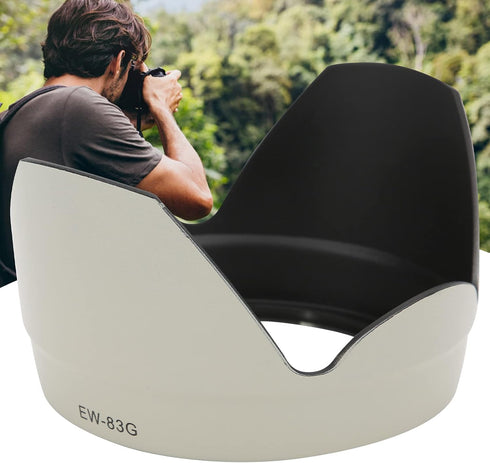 ASHATA EW?83G Reversible Camera Lens Hood Sun Shade Protector,for Canon EF 28?300mm F/3.5?5.6L is USM Lens,White...