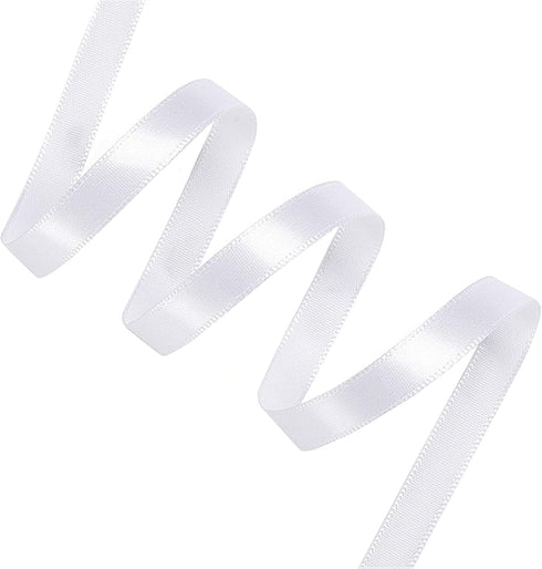 1/2" Wide Single Face Satin Ribbon Roll for Wedding, Sewing Projects, Gift Wrapping and Crafting Projects, 50 Yards (White)...