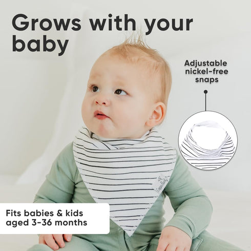 Copper Pearl 4 Pack Soft Cotton Baby Bibs for Drooling and Teething, Absorbent Drool Bibs for Baby Girl and Boy, Adjustable to Fit Newborns to Tod...